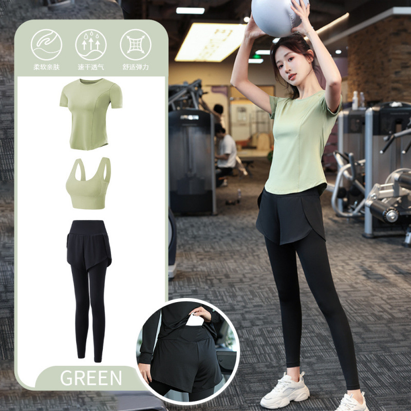 Juego de carrera para mujeres primavera y otoño principiantes de verano yoga deportivo rápido ropa seca trajes transpirables comercio exterior al por mayor