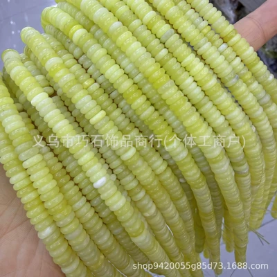 Round Beads Loose Beads Semi-Finished — Zərgərlik ara hissələri - natural-lemon-jade-26mm