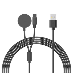 Round 2 in 1 is suitable for Apple mobile phone watch wireless charging cable multi-interface mobile phone magnetic charging cable