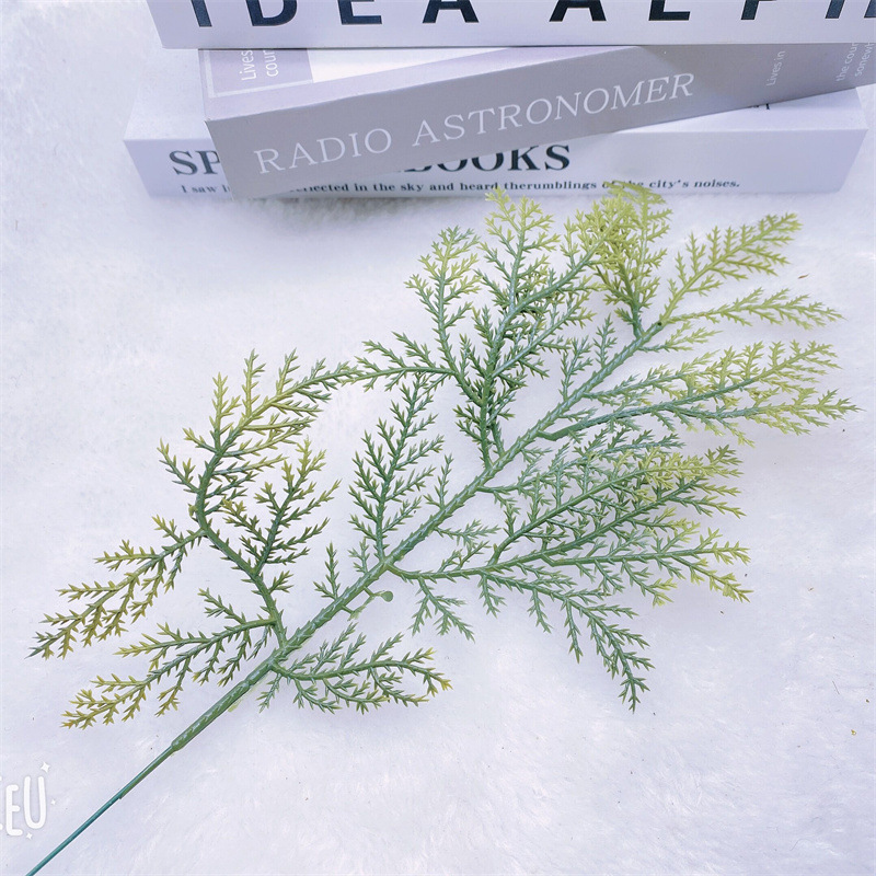 Decoraciones de Navidad hojas verdes ramas agujas de pino ramas árbol de Navidad guirnalda colgante de pared hecho a mano accesorios de bricolaje decoraciones