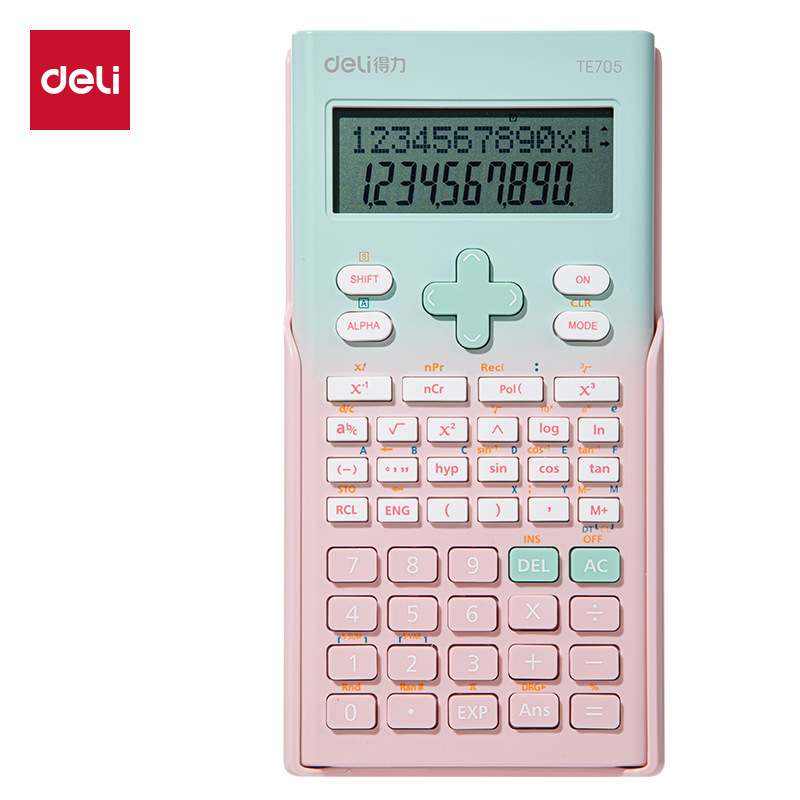 Calculadora de funciones científicas de color gradiente Te705 contabilidad nota pequeña calculadora de funciones matemáticas altas