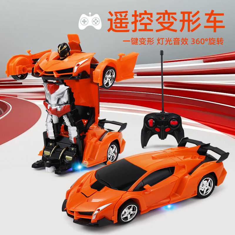 Cross-border remote control one-click deformation car electric robot racing model boy children's toy remote control car wholesale