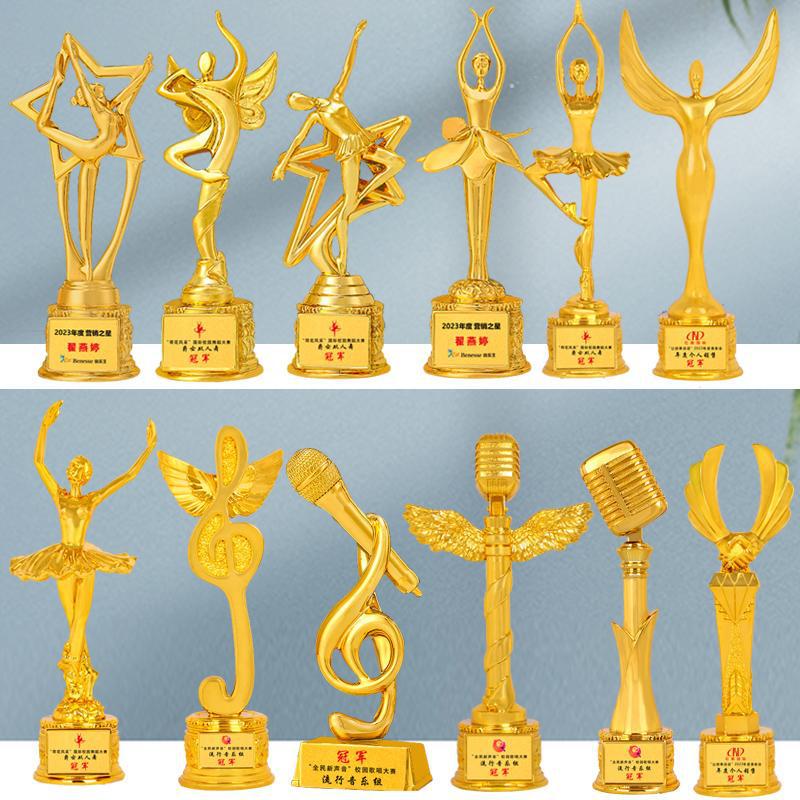 New high-grade one resin trophy five-pointed star thumb music singing dance speech calligraphy competition wholesale