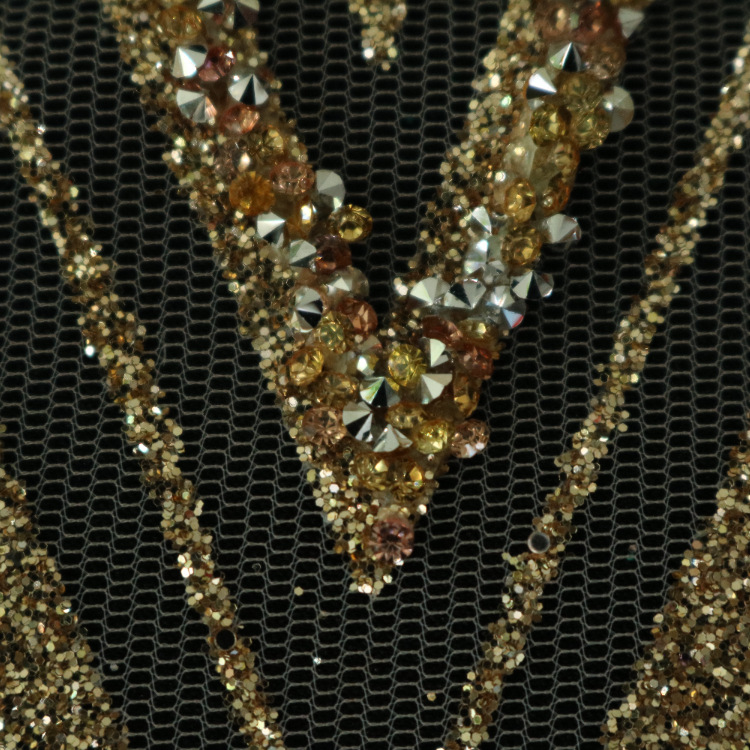 2026 nuevo gaza de malla primavera y verano in stock gaza de malla encaje rociado oro diamantes vestido de boda tela al por mayor