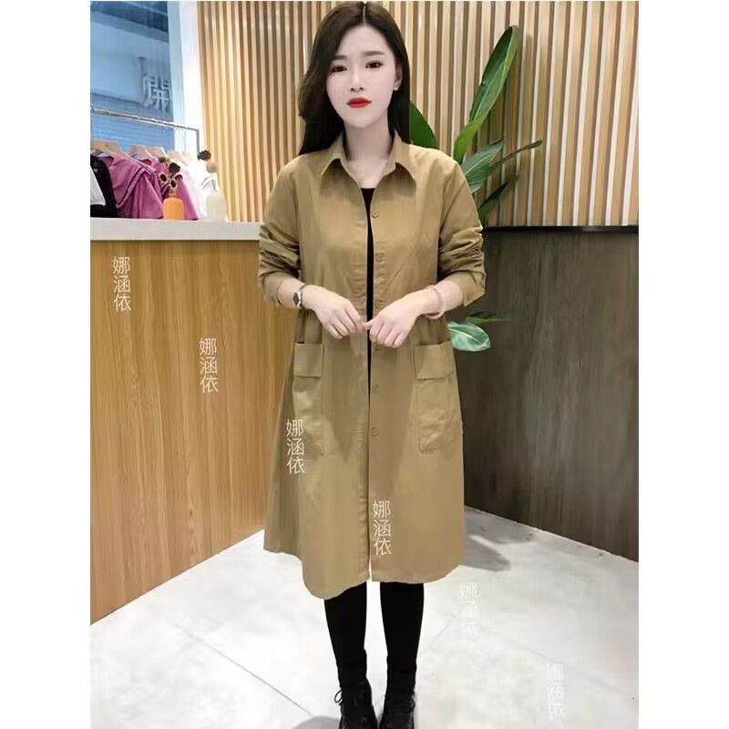 秋季新款中长色衬衫防晒风衣女春秋装韩版时尚洋气百搭上衣外套|undefined