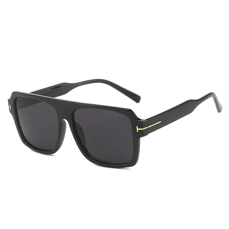 Pilot Sunglasses Men, Large Square Frame, T-shaped Temple, UV Protection