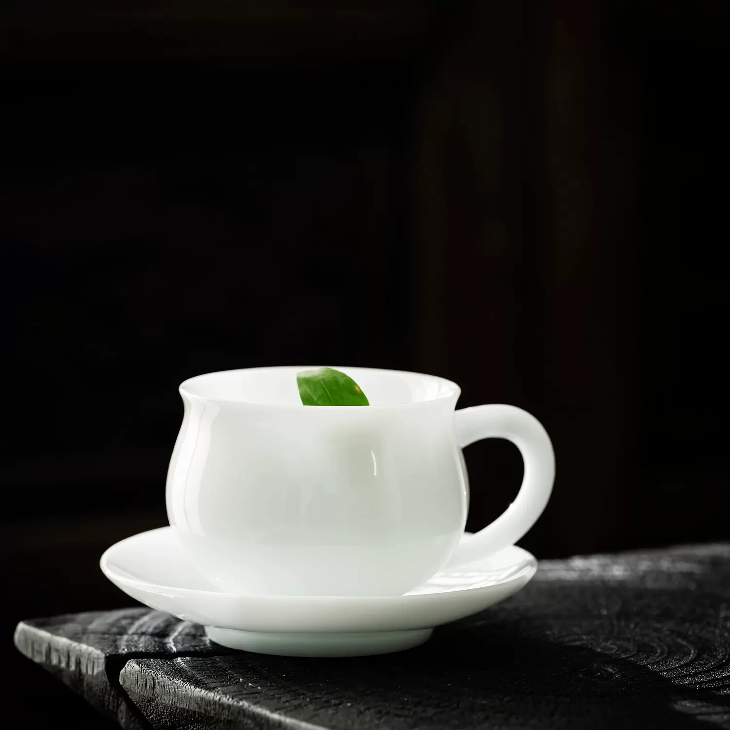 德化白瓷冰种品茗杯白瓷功夫杯茶碗大肚子主人杯下午茶咖啡杯批发