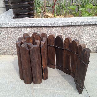 Carbonized Anti-Corrosion Wood Flower Bed Courtyard Plastic Wood Fence Fence Guardrail Surrounding Flower Pot Outdoor Pastoral Solid Wood Fence