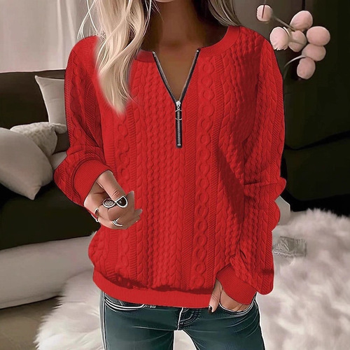 Women's Autumn/Winter Fleece Hoodie with Zipper, Women's Pullover Hoodie, Women's Outerwear Cardigan