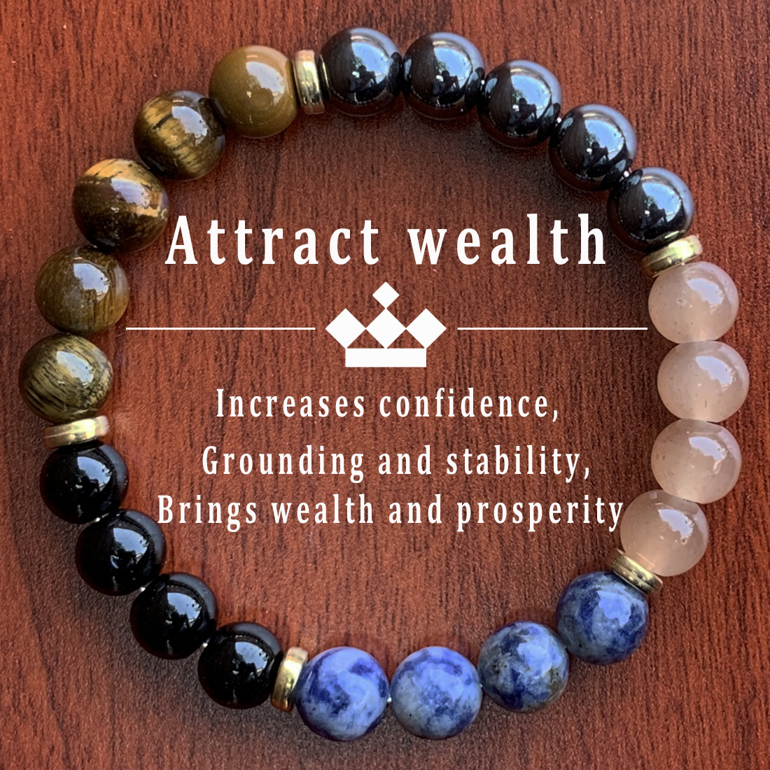 跨境新款亚马逊temu爆款8mm青花瓷黑曜石虎石黄晶串珠手链temuTK