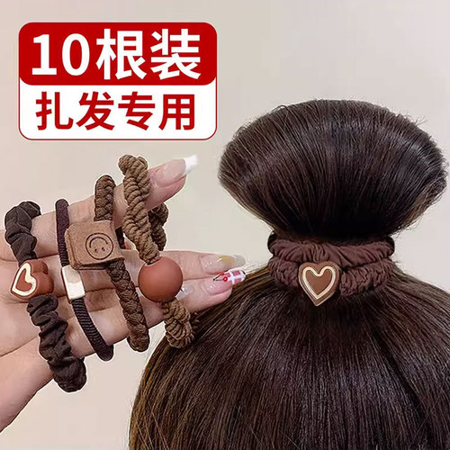  New Headband Women's High Elasticity Rubber Band Hair Tie Hairband Hairband Leather Case Simple Temperament Ponytail Headwear