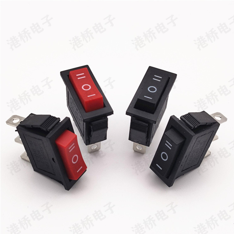 船型开关KCD3 三脚三档 铜脚 14*31MM 翘板船型电源开关 16A 250V