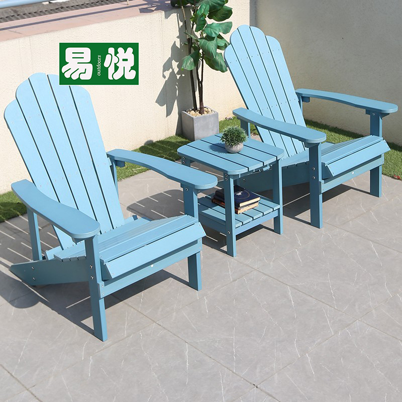 Sillón de patio para adultos, de plástico con aspecto de madera, impermeable, con protección solar, anticorrosión, estilo nórdico, para balcón, jardín, exterior.