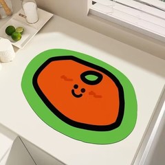 Cross-border simple fruit half-circle diatomaceous earth mat bathroom absorbent stain-resistant easy to clean shower anti-slip mat