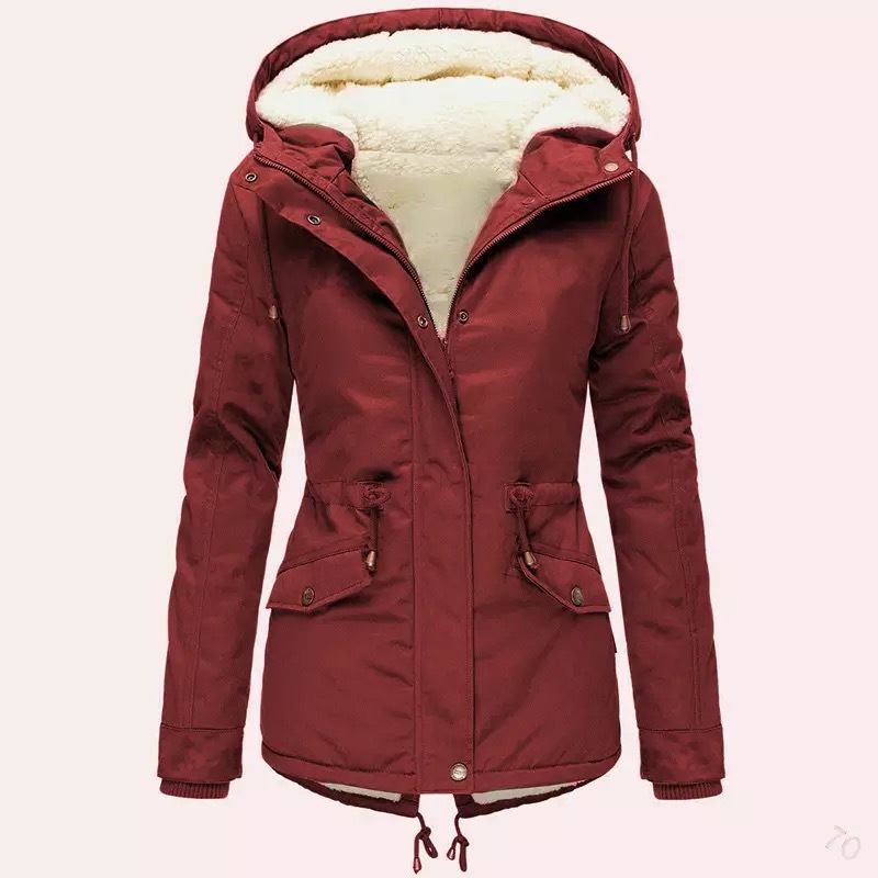 2021 Amazon otoño e invierno nuevo abrigo de algodón acolchado de comercio exterior para mujer abrigo parka con capucha de color sólido para mujer abrigo grueso de algodón acolchado Abrigo acolchado de algodón con forro polar