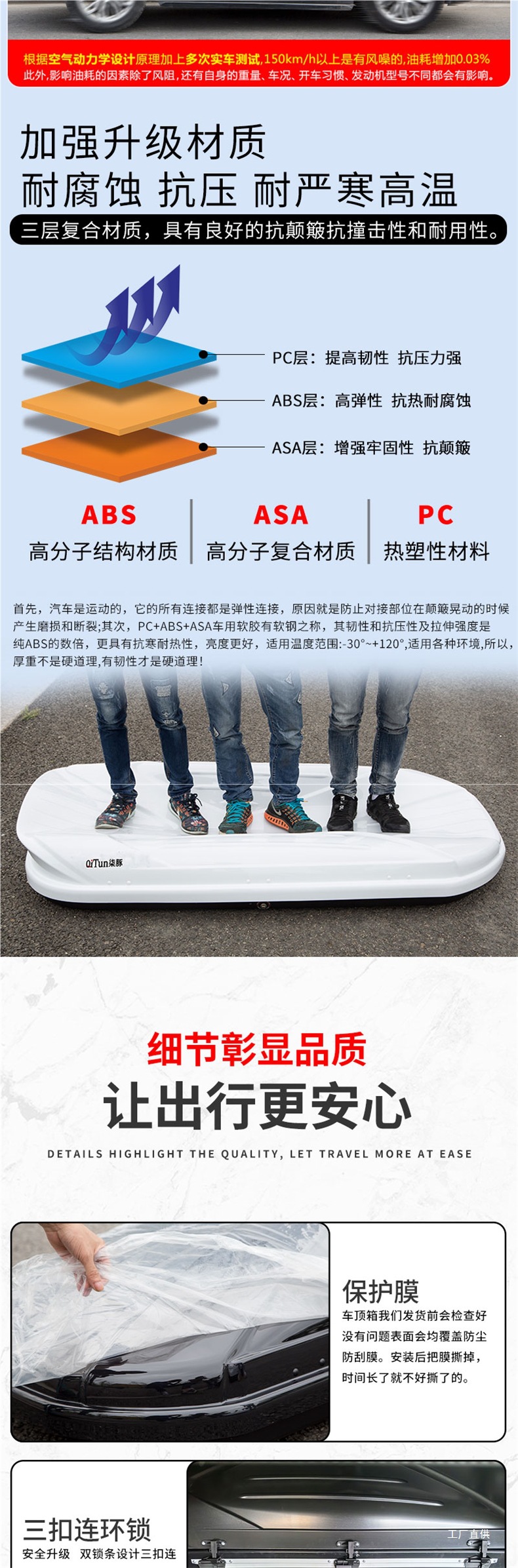Aito Qidun Roof Box for M7 M8 M9 Galaxy Blue Color Car Travel Box by Xingpei