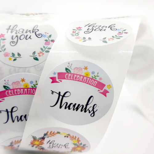 500 stickers thank you stickers dessert cake baking seal stickers cartoon children's reward stickers wedding flowers
