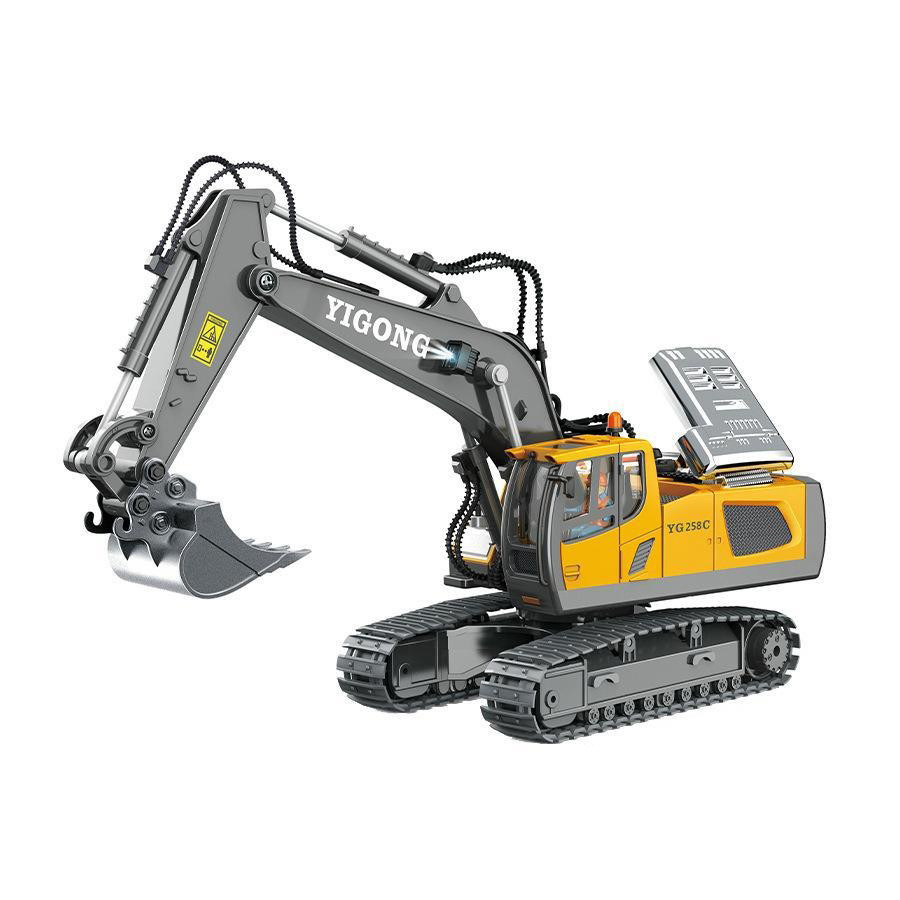 Excavadora de control remoto para niños de aleación grande transfronteriza, coche de juguete, excavadora eléctrica de simulación para niños, vehículo de ingeniería de automóviles