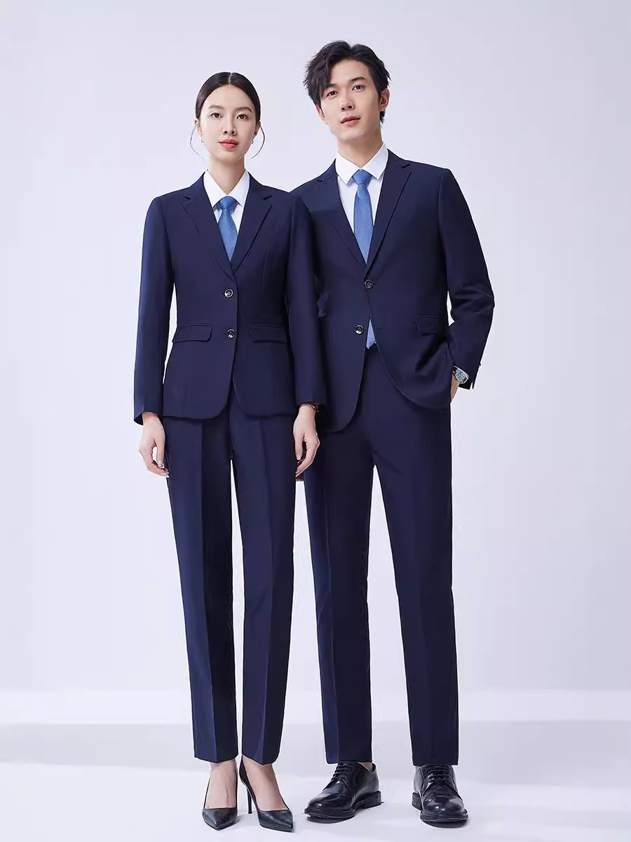 남녀공용 전문복, 네이비블루 포멀자켓, 4S매장 판매작업복, 부동산작업복, 은행복