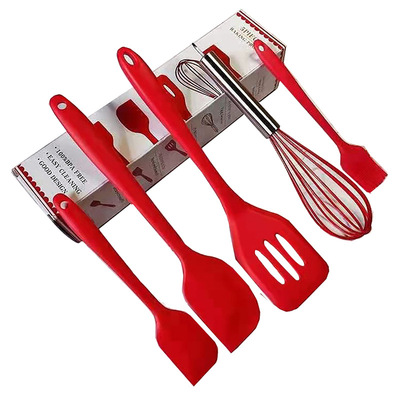 Amazon Food grade silica gel cooking Kitchenware 5 sets Silicone spatula non-stick cookware Shovel spoon Kitchen utensils