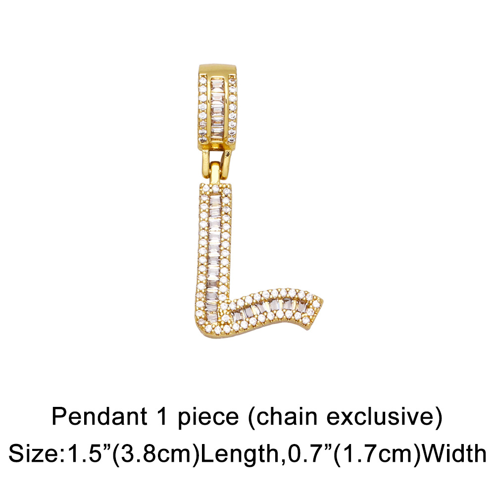 15g Weight 18K Gold Plated Plating Material Necklace Classification Wedding Occasion Copper Material Geometric, Letter Pattern Unisex Gender Fashion Style Fashion Zircon Letter Hip Hop Men's And Women's Copper Necklace 10