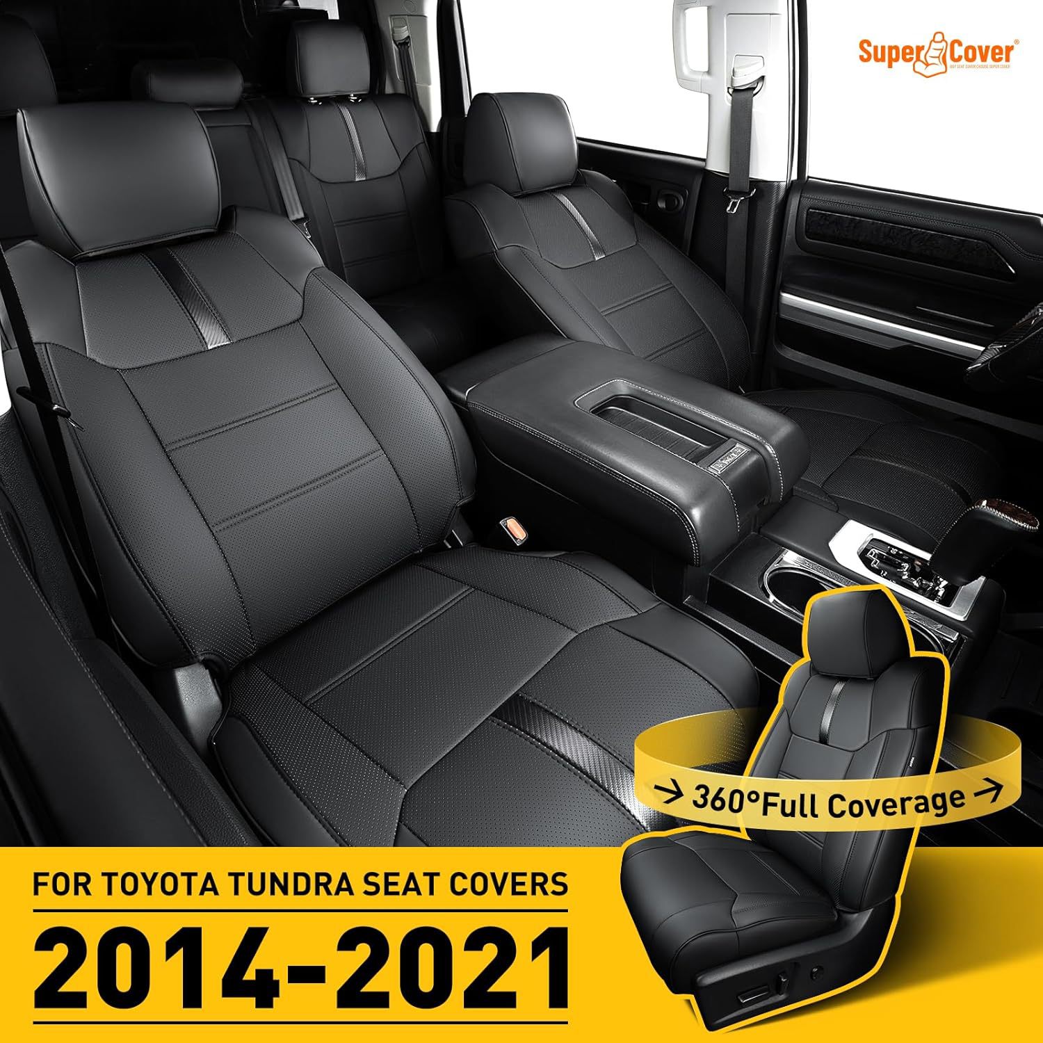 Toyota Tundra Pickup Truck Special Seat Cover, Full Leather, All-Season Car Seat Cushion, Full Leather Interior Accessories, Seat Cover