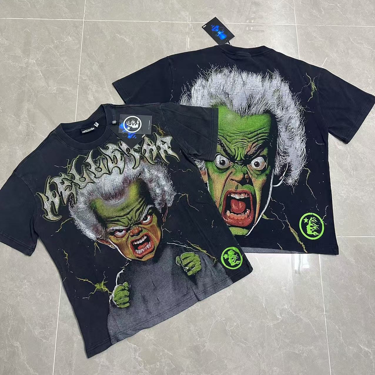 Camiseta Unisex de Manga Corta Hell, de Algodón Lavado y Vintage, con Estampado de Letras | Secado Rápido