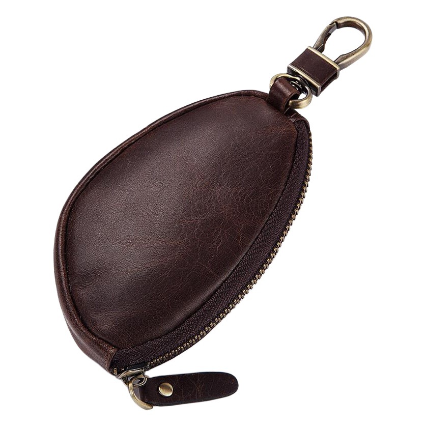 Hummer Paul leather car key bag fashion key bag head layer cowhide keychain zipper change purse wholesale
