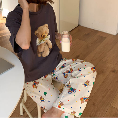 Walking pants!  Cartoon Balloon Bear Pajama Pants Women's Summer and Autumn New Home Air Conditioning Pants Loose Casual Pants