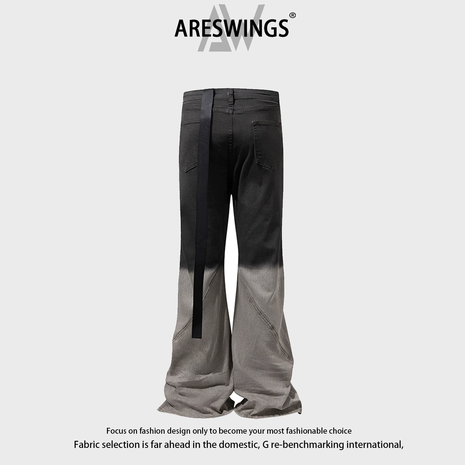 ARЕSWINGS ретро демисезонные джинсы, пояс трендового дизайна, расклешённые брюки, американский стиль, новая коллекция, градиент, тренд сезона