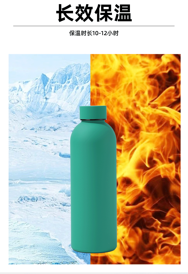 Kleine Flasche mit doppelter Wand, gerade Form, Vakuum-Edelstahl 304 Thermobecher, tragbar für den Außenbereich, tragbare Sporttrinkflasche