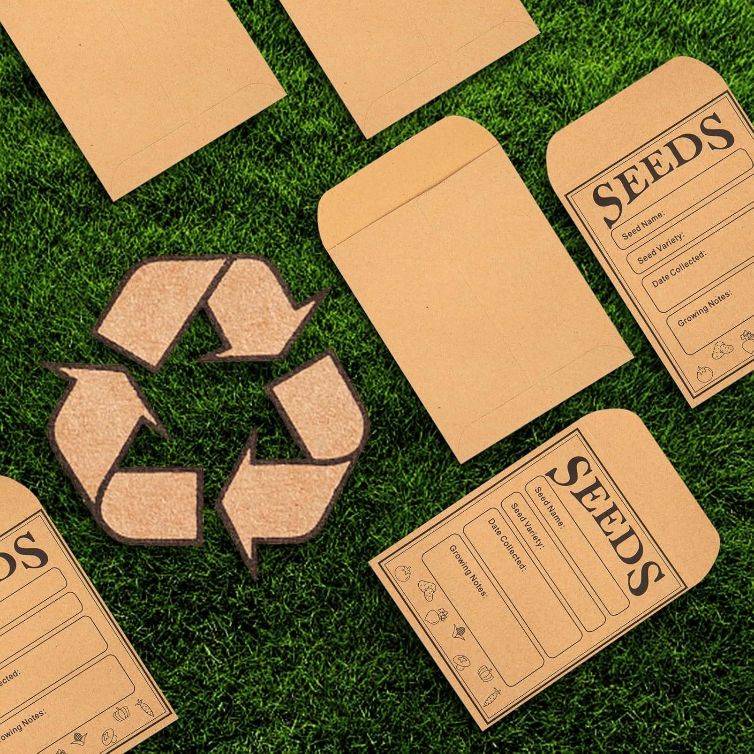 Serie de semillas Bolsa de papel kraft Vintage INS estilo bolsa de semillas protección del medio ambiente sin plástico venta caliente transfronteriza mini sobre