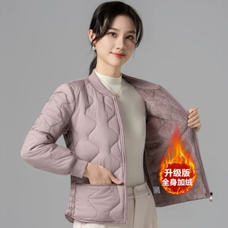 女士加绒加厚内胆新款防寒休闲保暖秋冬防风时尚百搭立领棉服棉衣