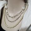 Retro accessory, fashionable necklace from pearl, European style