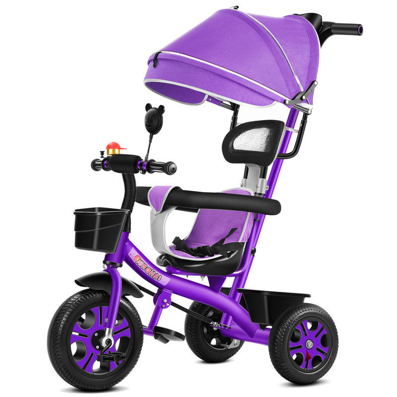 연한 보라색 보라색 컬러 휠 푸시 핸들 가드 레일 캐노피