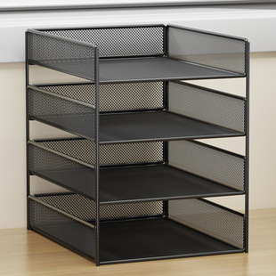 File Rack Office Desktop Storage Shelf Workstation Multi-Layer A4 Paper Sorting Folder File Box Storage