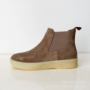 Cowhide thick-soled leather Chelsea boots men's autumn and winter workwear high-top Martin boots British short boots men's desert boots