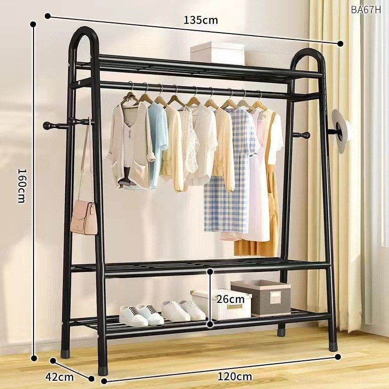 135CM 블랙 폴 높이 3겹 + 양면 후크