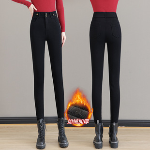 Skinny Denim leggings women's fleece-lined thickened autumn and winter outer wear high waist slimming pencil pants all-matching tight pants