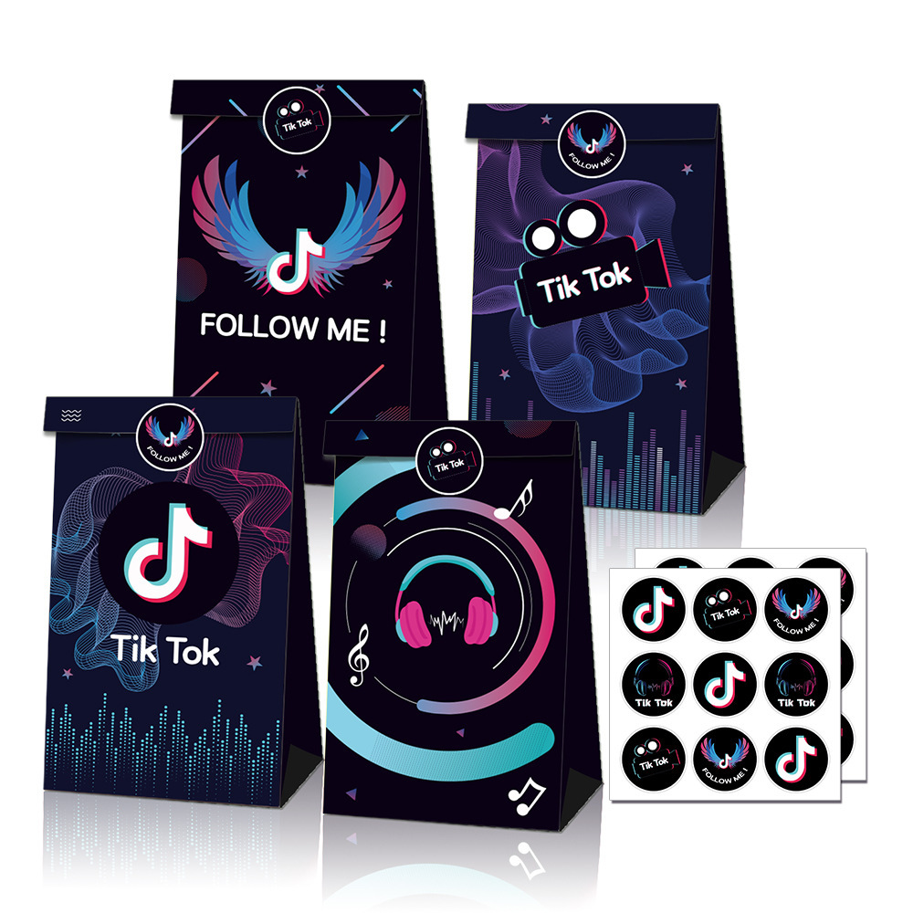 LB060亚马逊wish tiktok抖音款礼品糖果礼物派对牛皮纸防油包装袋