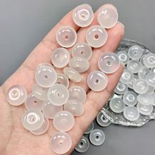 高冰马料白玉髓平安扣散件 diy手链配饰马料20mm白玉髓平安扣饰品
