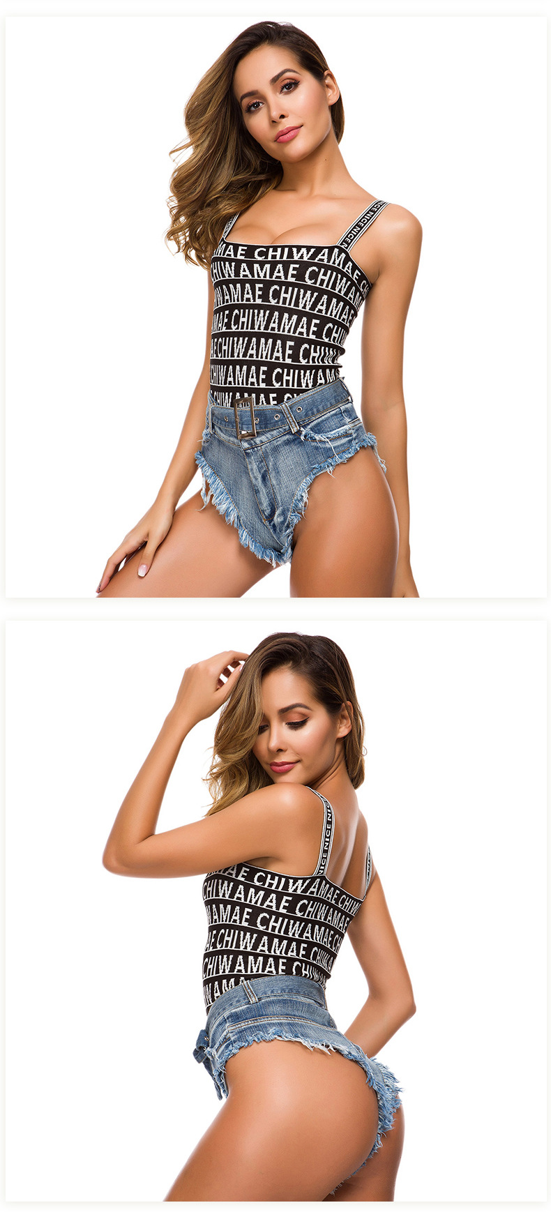 Sexy Low Waist Ripped Denim Shorts NSML64780