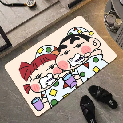 Avtomobil döşəmə paspasları – Mats - crayon-shin-chan-couple-4060cm-upgraded-diatom-mud