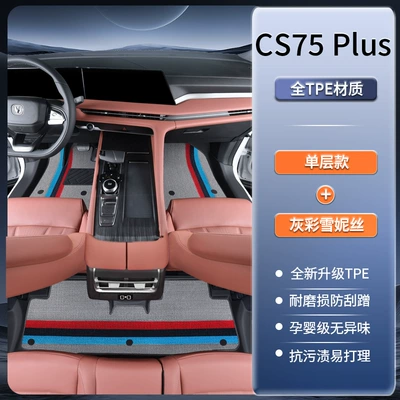 20/25 Models of Changan Cs75Plus: Modelə uyğun ayaqaltı - changan-cs75plus-3d-environmentally-friendly-tpe-door-sill-mats-gray-color-striped-snow