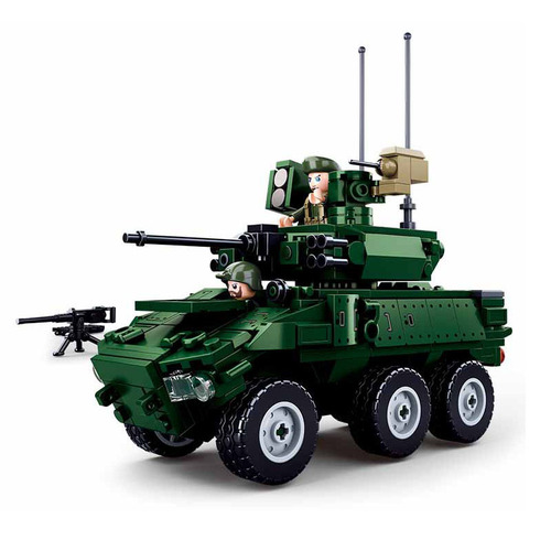 Small Lüban Boy Assembly Building Blocks Educational Toy Military Tank Model Wheeled Infantry Fighting Vehicle 0753