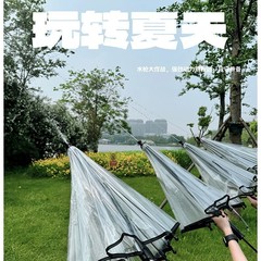 水鉄砲傘、長柄水鉄砲傘、透明傘、水遊び、引き出し式水鉄砲、水遊びおもちゃ、子供用傘、日よけ