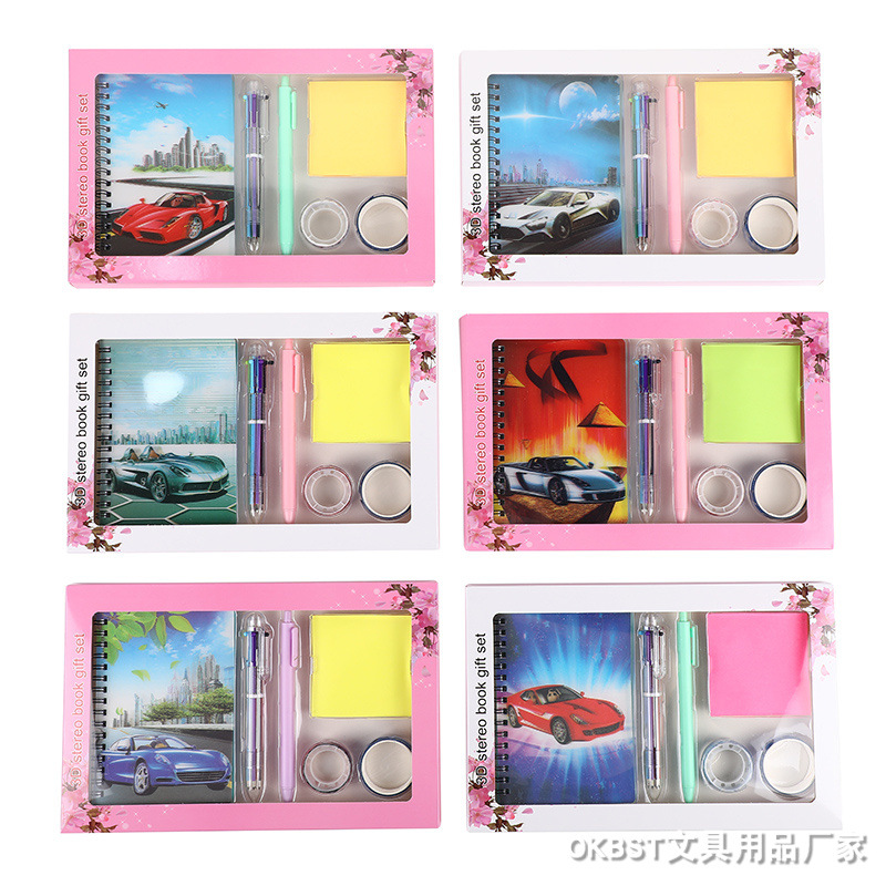 Transfronterizo de dibujos animados 3D Unicornio Chica corazón Flamingo pareja Bloc de notas Notebook papelería traje de regalo