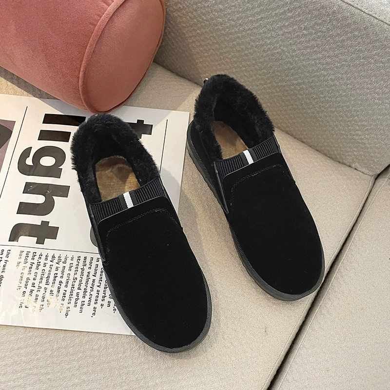 Winter low ankle boots, warm plush lining, non‑slip sole, lightweight