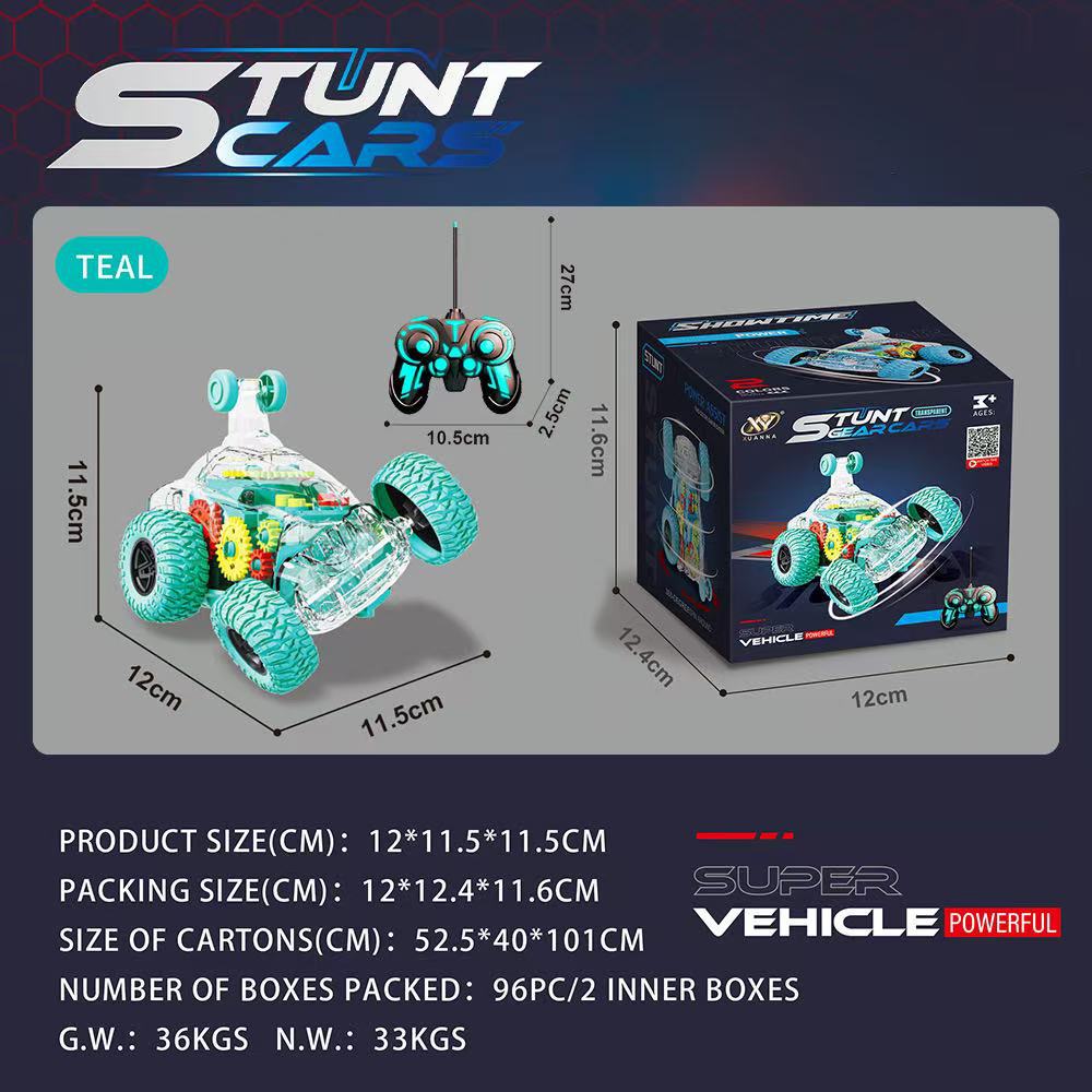 원격 제어 투명 기어 덤프 트럭-녹색 [영어 색상 상자]