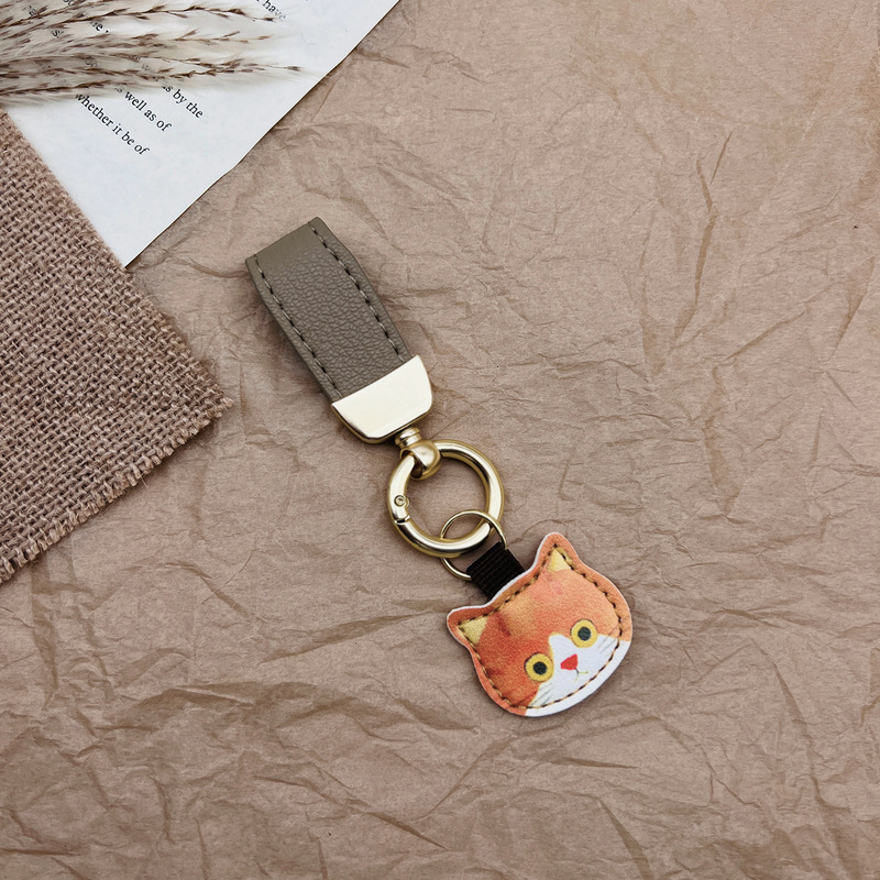 日系eco ute子猫シリーズのキーホルダーeminettかわいい革キーホルダー装飾バッグストラップ|undefined